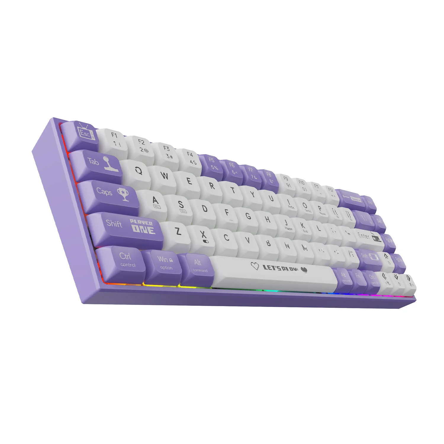 CLAVIER MECANIQUE GAMING AJAZZ AK680 PURPEL-WHITE RED_SWITCH RGB